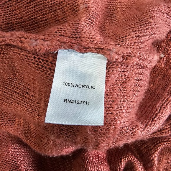 LOVE ELLIE Women's Medium Rusty Orange Full Length Knit Lightweight Cardigan - Picture 7 of 9